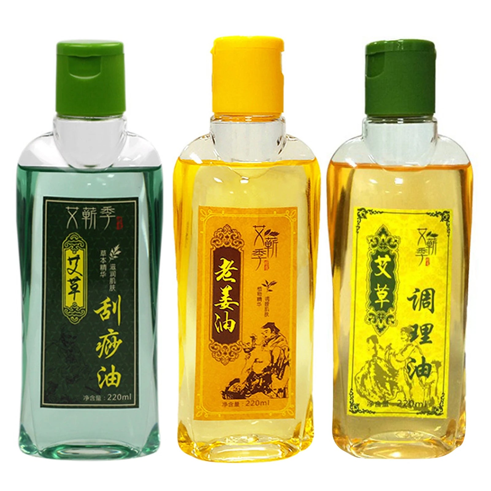 220ML Argy Wormwood Ginger Essential Oil Body Massage Oil Stress Relief SPA Scrape Therapy Essential Oil Body Massager Body Care Oasis Select