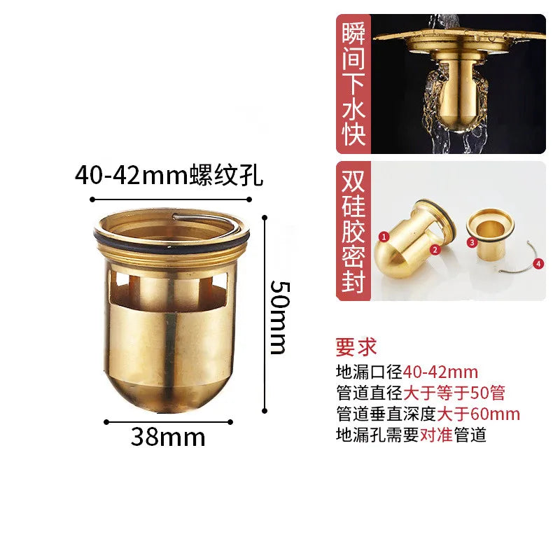 1PC Brass Floor Drains Core Deodorant Valve Strainer Plug Siphon Sink Filter for Shower Kitchen Balcony Washing Machine Hardware Oasis Select C