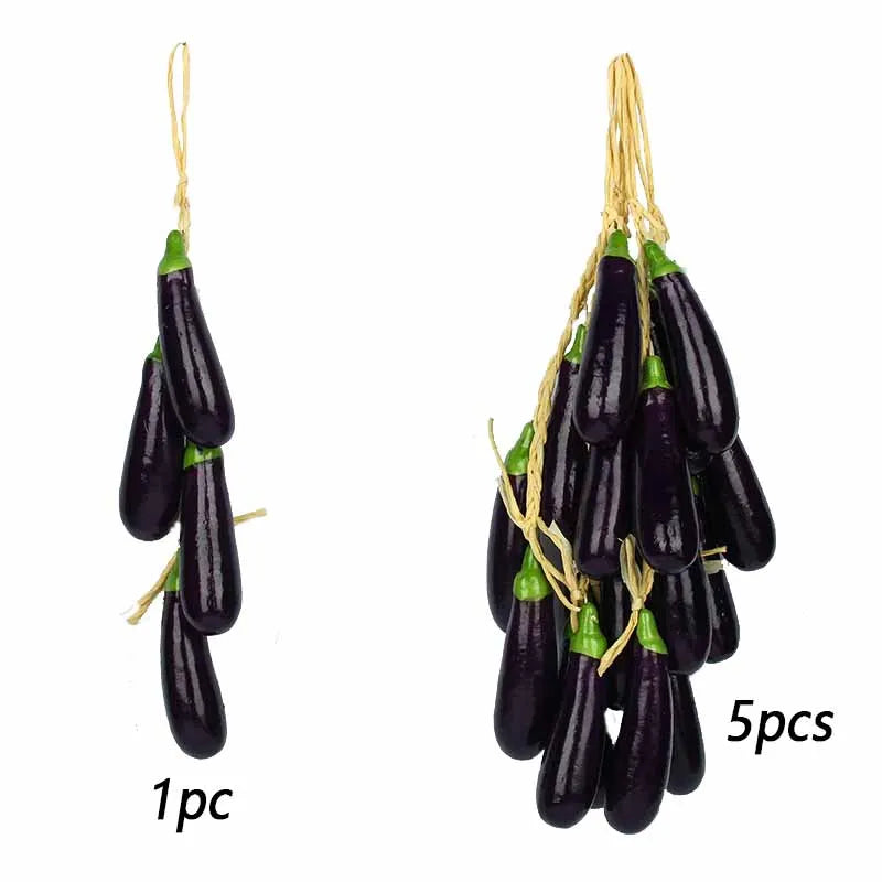 Artificial Simulation Food Vegetables Fake Chili Pepper Fruits Grapes Photography Props For Home Decoration Christmas Wall Decor Oasis Select Eggplant 1