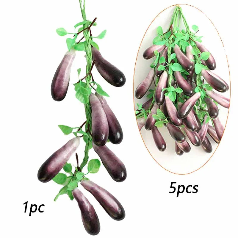 Artificial Simulation Food Vegetables Fake Chili Pepper Fruits Grapes Photography Props For Home Decoration Christmas Wall Decor Oasis Select Eggplant