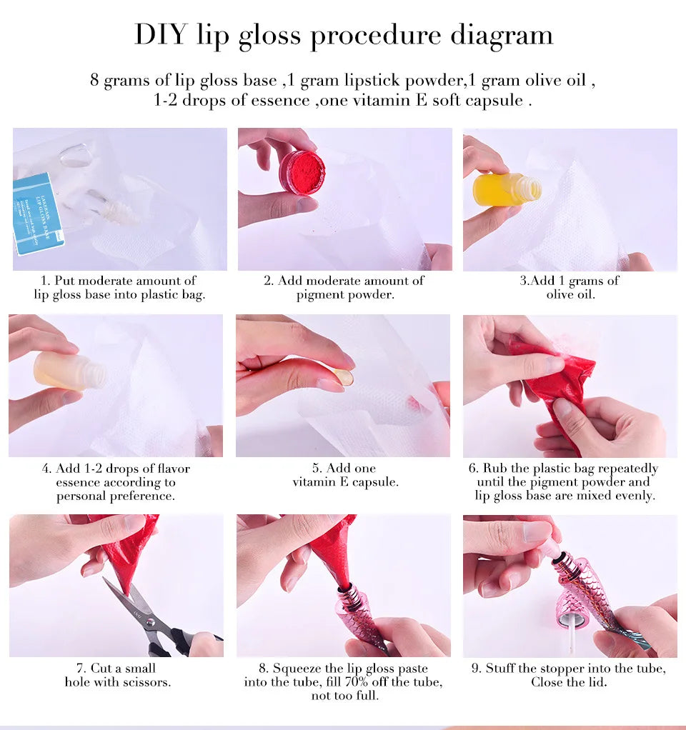 Clear Lip Gloss Base Oil for DIY Lip Gloss Making Raw Material Gel Non-Stick Moisturizing Base Liquid Lipstick Vegan Wholesale Oasis Select