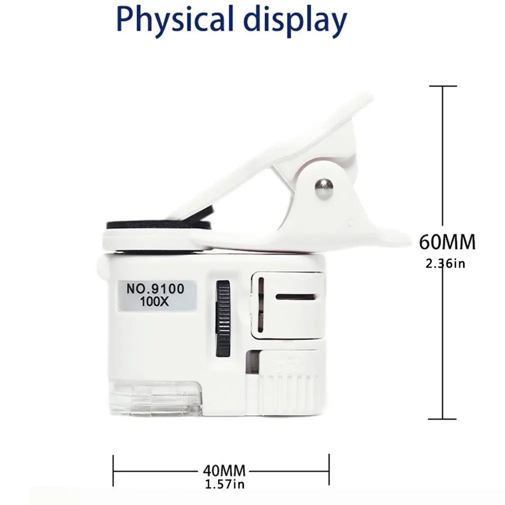 Magnifier 100X Mini Microscope Mobile Phone High-Definition Antique Jewelry Jade Identification Anti-Counterfeiting Oasis Select
