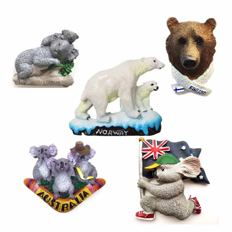 Resin Magnetic Fridge Stickers National Tourist Souvenirs Australia Finland Norway Travel Scenery 3D Refrigerator Magnets Gifts Oasis Select