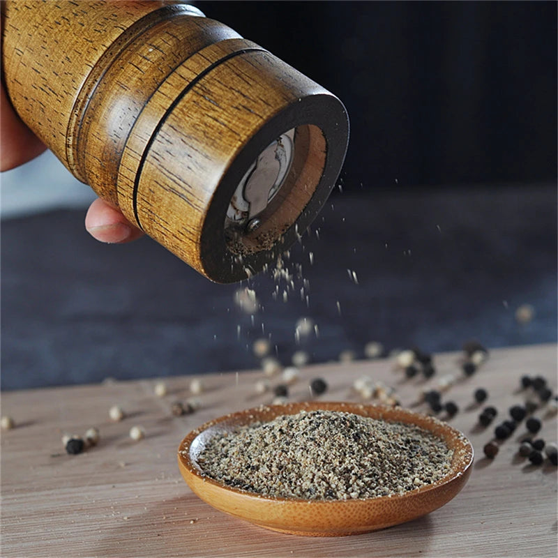 4-Piece Oak Wood Salt & Pepper Mill Grinder Set – Ceramic Core Pepper Mill Set Oasis Select
