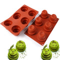 6 Cavity Cake Decorating Mold 3D Silicone Molds Baking Tools for Heart Round Cakes Chocolate Brownie Mousse Make Dessert Pan Oasis Select Default Title