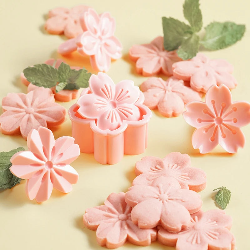 5-Piece Sakura Cookie Mold Set – Cherry Blossom Fondant Cutter Cookie Mold Set Oasis Select