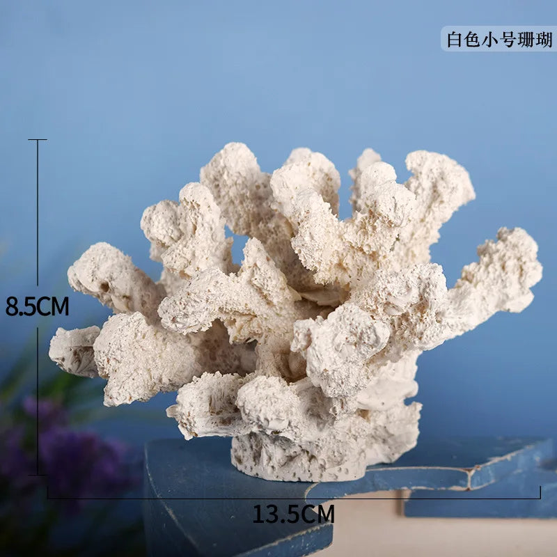 Mediterranean style resin false coral tree ornaments aquarium landscaping ocean style theme ornaments home decor Oasis Select Small White