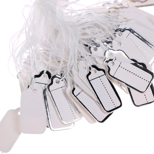 100 Pre-Strung Blank Swing Price Tags | Jewelry Hangtags Retail Swing Tags Oasis Select