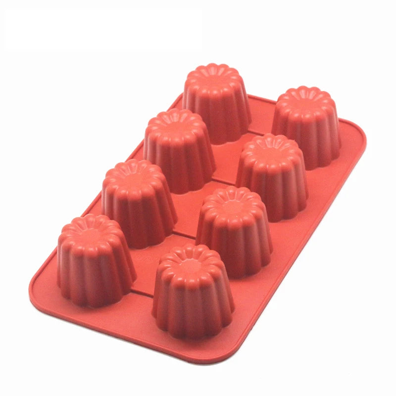 8/18 Cavity Silicone Mold Canneles Bordelais Fluted Cake Mold Muffin Cupcake Baking Tray Dessert Pastry Cake Decorating Tools Oasis Select 8 cups