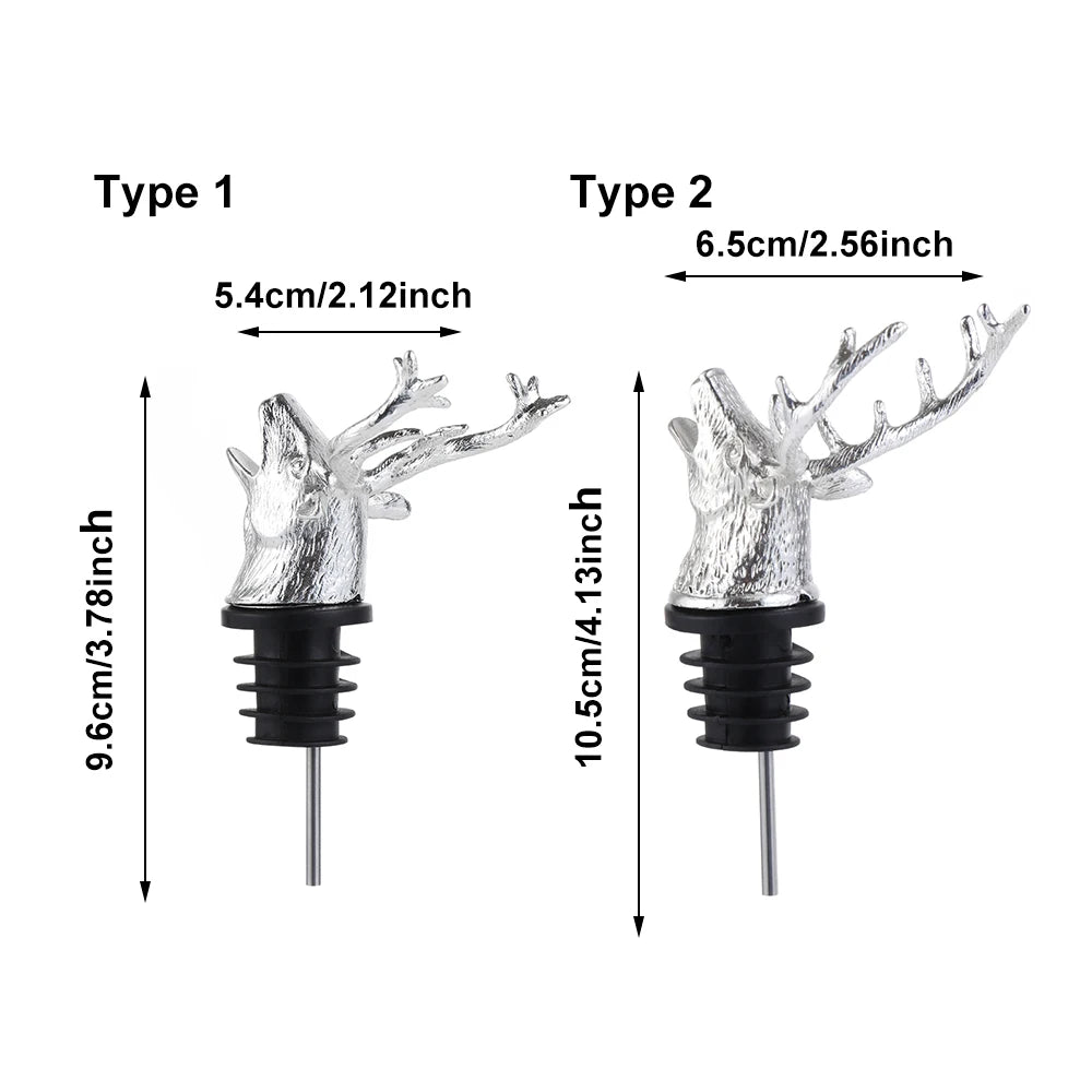 Deer Elk Lion Bull Head Wine Pourer Bottle Stoppers Bar Tools Wedding Party Drinks Wine Aerators Kitchen Tool Accessories Oasis Select