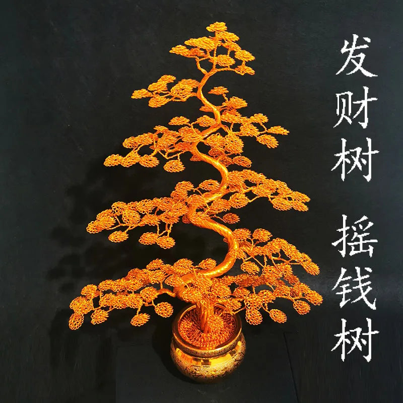 Aluminum wire handicrafts living room indoor bonsai fortune tree money tree money tree decorations home accessories Oasis Select