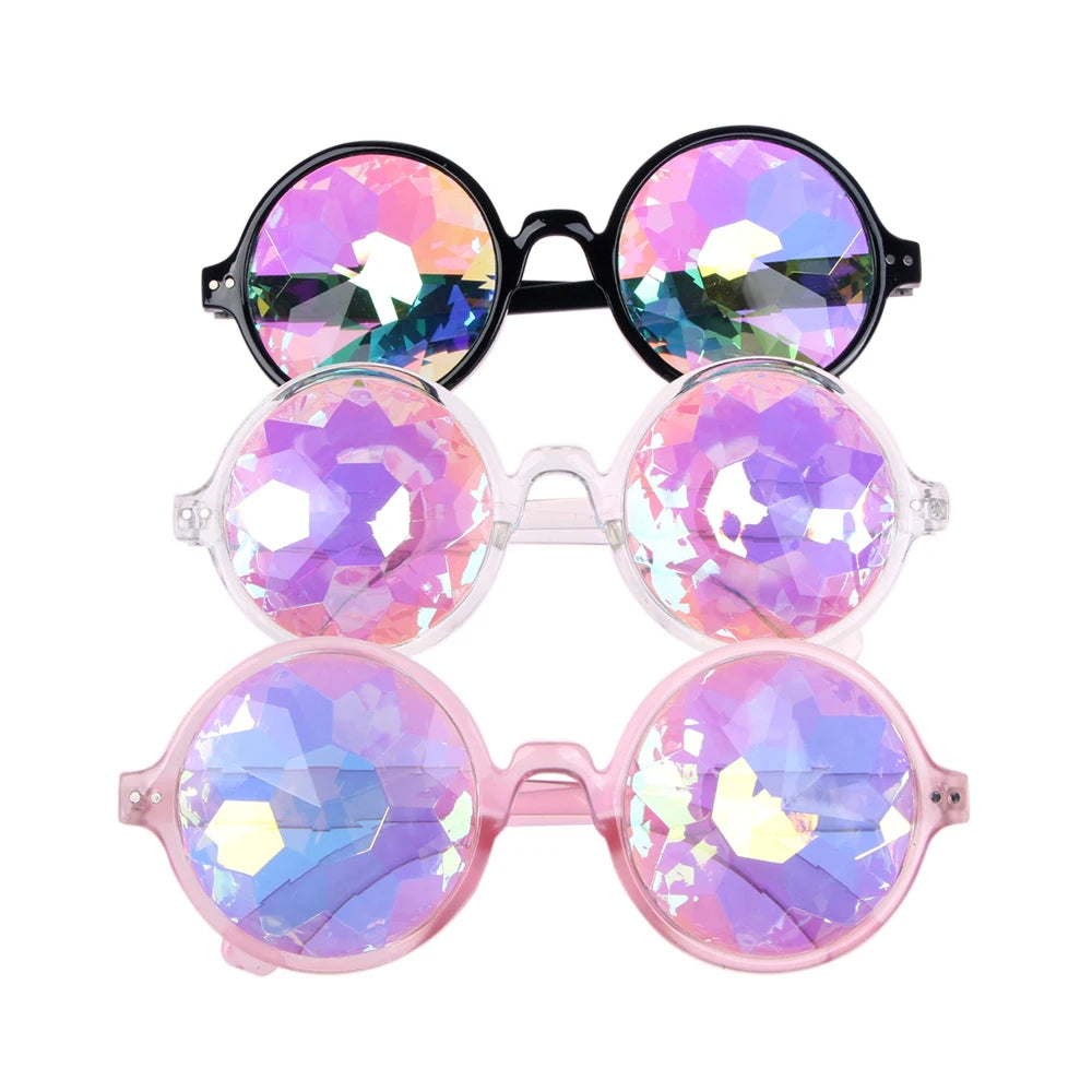 Kaleidoscope Rave Party Glasses – Crystal Prism Diffraction Lens