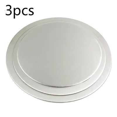 6/8/10inch Round Cake Board Circle Base Cupcakes Stand Paper Cases Liners Party Pastry Baking Mat Decorations Oasis Select 3pcs Sliver