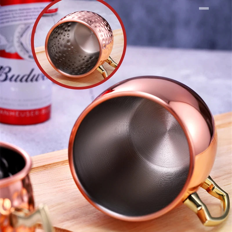 550ml Hammered Copper Moscow Mule Mug – Stainless Steel Bar Cup Moscow Mule Mug Oasis Select