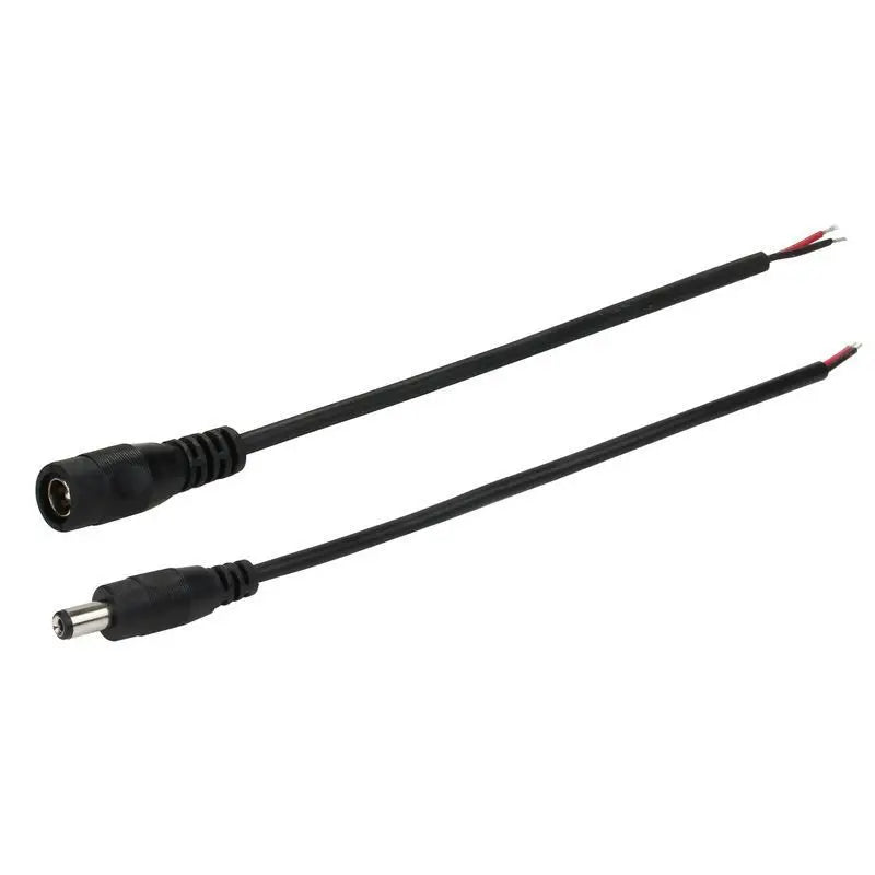 DC Power Pigtail Cable 12V Power Supply Copper Wire 5.5x2.1mm Male Female Connectors For LED Driver DVR Rearview Monitor Oasis Select DC female and male 1PCS