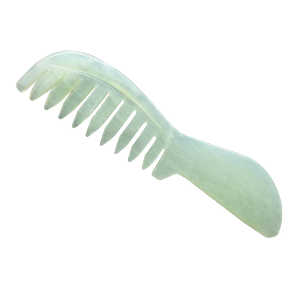 Natural Jade Stone Massage Comb Jade Scraping Comb Massage Head Soothing Nerve Jade Massage Comb Hair Care Tools Random Color Oasis Select Random Color United States