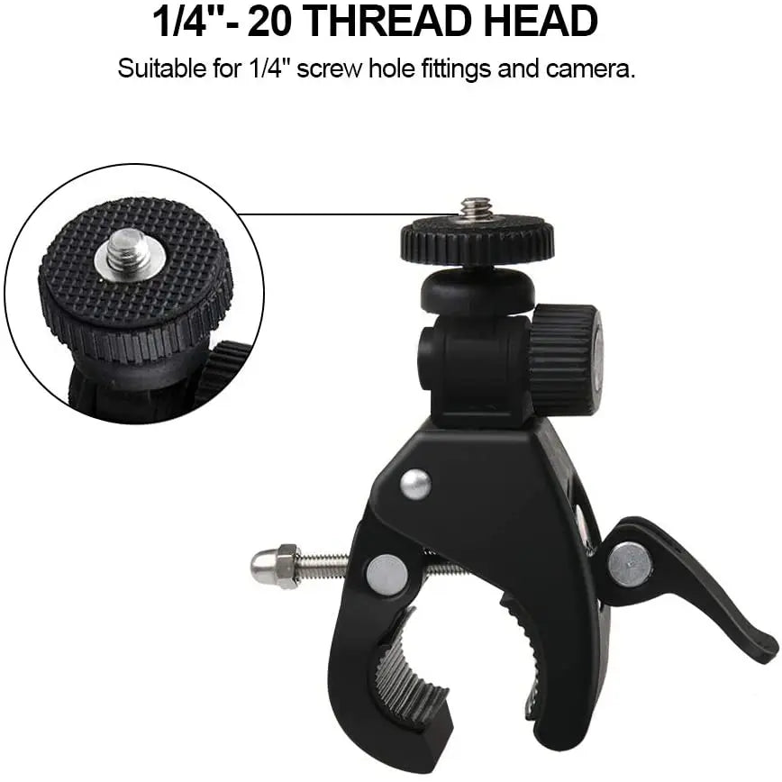 Bike & Motorcycle Handlebar Camera Mount – 360° Clip