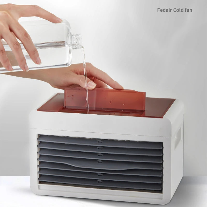 Mini USB Air Cooler Fan with Humidifier – 5V Desktop Cooling