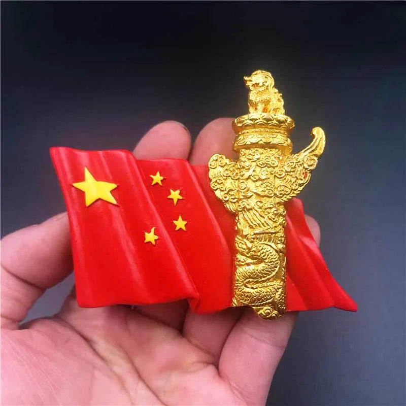 China Travel Fridge Magnets Resin Souvenirs Beijing Forbidden City Huabiao Tiananmen Stone Lion High-end 3D Refrigerator Sticker Oasis Select F8