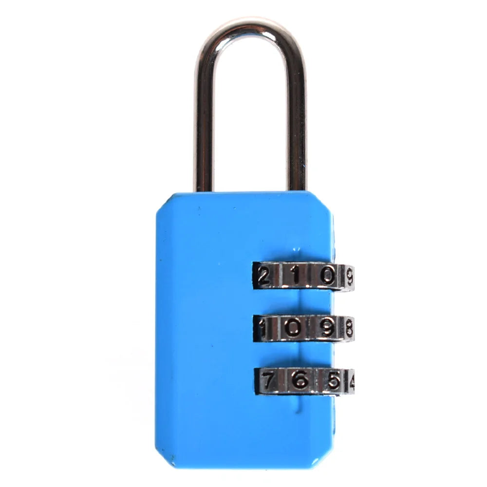 3-Dial Resettable Combination Padlock – Luggage, Gym & Travel