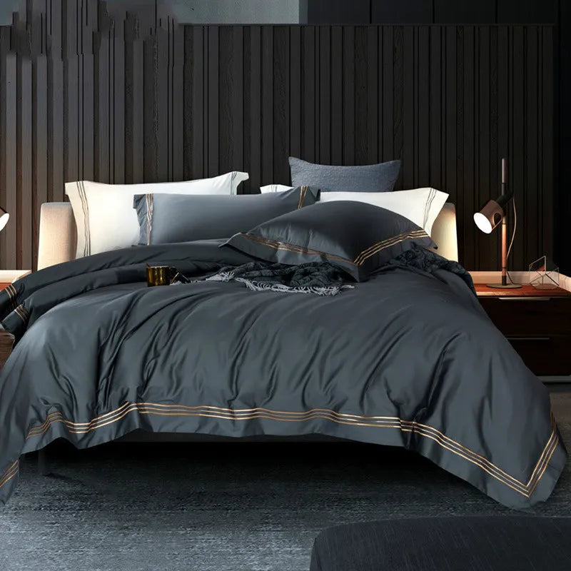 120s long-staple cotton satin cotton light luxury quilt cover four-piece high-end hotel European-style cotton bedding Oasis Select