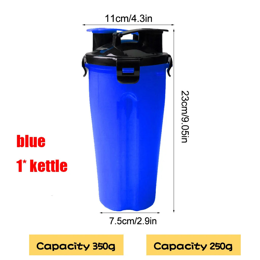 2-in-1 Portable Pet Food & Water Bottle with Folding Bowl Travel Pet Feeder Oasis Select Light Yellow