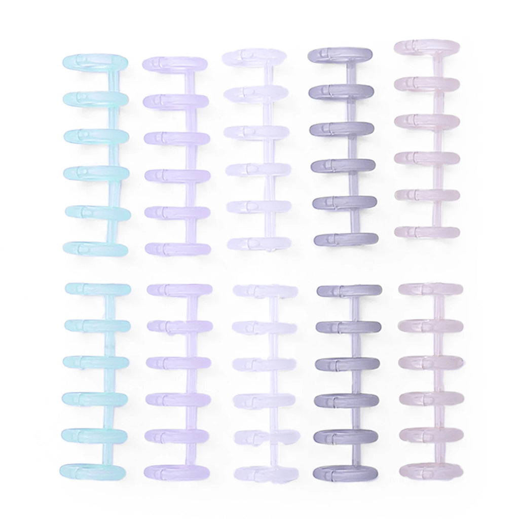 KW-trio Binding Spine Combs 6Holes Loose Leaf Binder Album Rings for DIY Notebook Photo Album Calendar 12mm/0.5in Spine Diameter Oasis Select