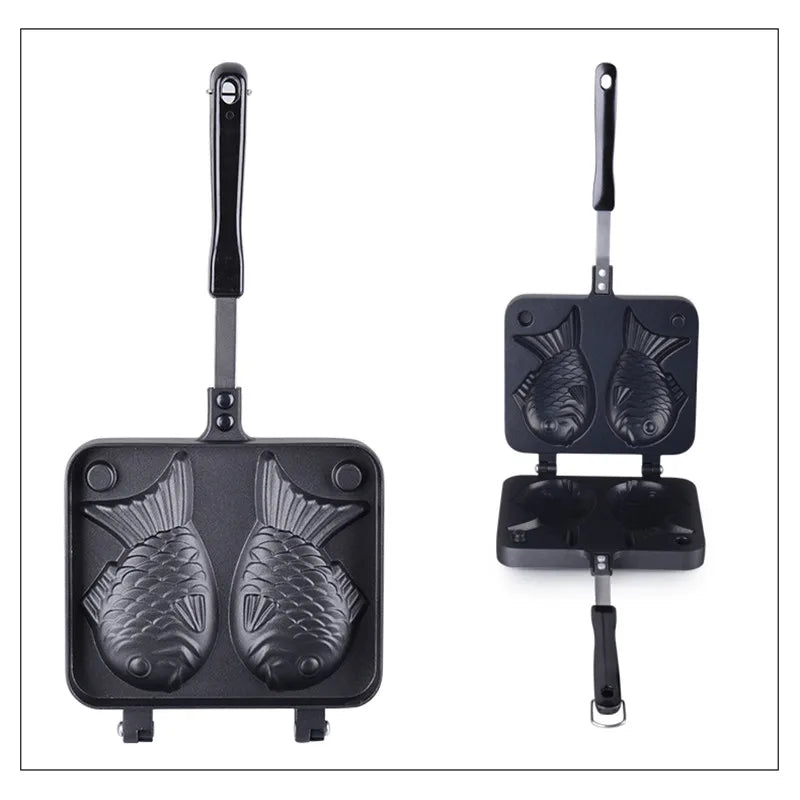 Taiyaki Fish-Shaped Waffle Pan – Japanese Double Bakeware Mold Taiyaki Waffle Pan Oasis Select