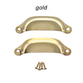 2PCS Antique Brass Shell Pull Handles Retro Iron Wardrobe Door 98MM Furniture Hardware Fittings Kitchen Drawer Knobs Cabinet Oasis Select A-gold