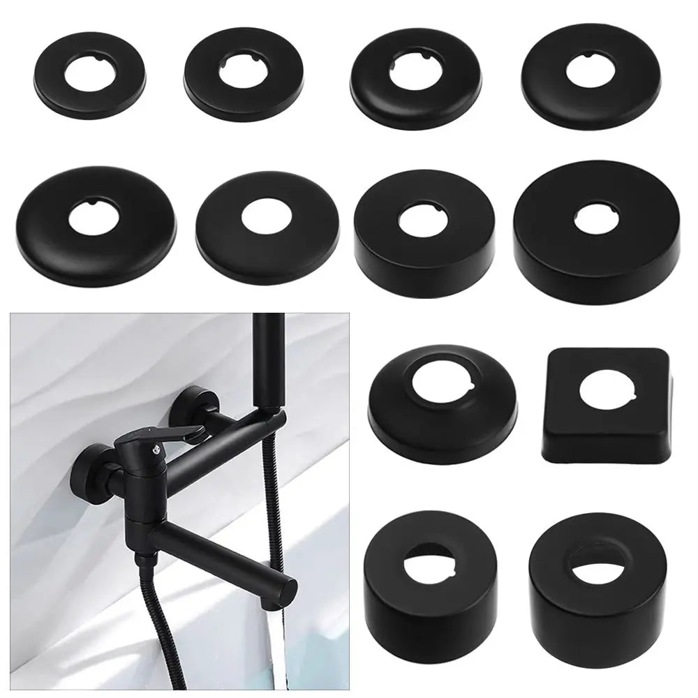 Black Stainless Steel Water Pipe Wall Covers Shower Chrome Finish Faucet Decorative Cover Kitchen Bathroom Accessories Oasis Select