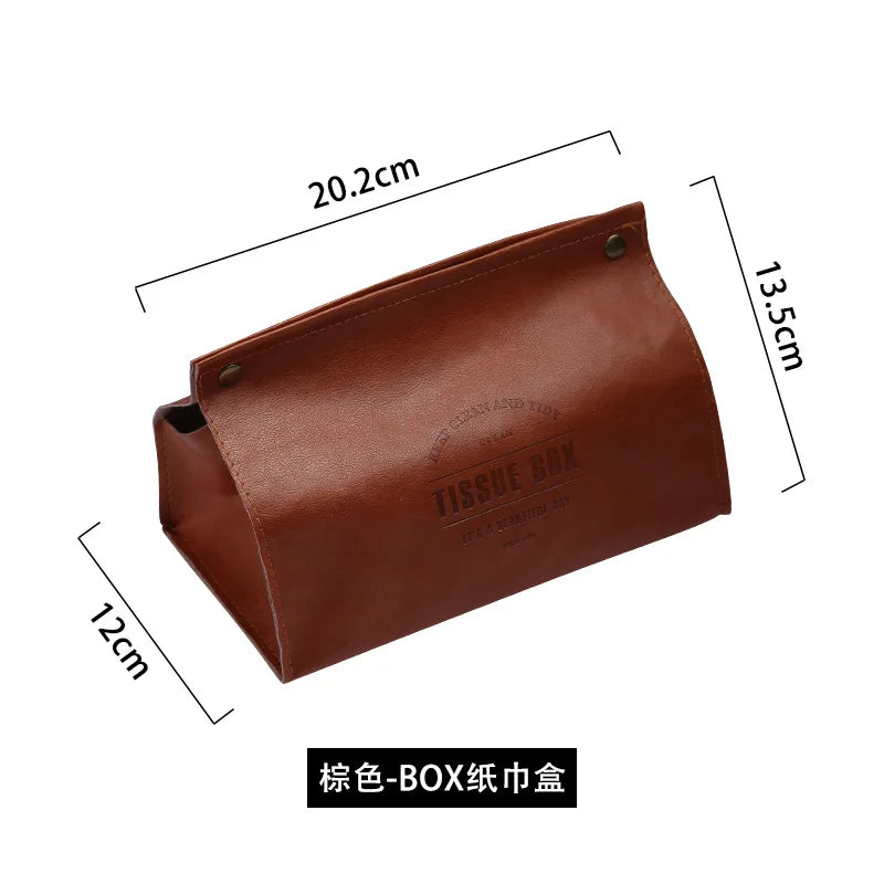 PU Leather Tissue Box Holder – Napkin Case for Car & Home Tissue Box Holder Oasis Select red