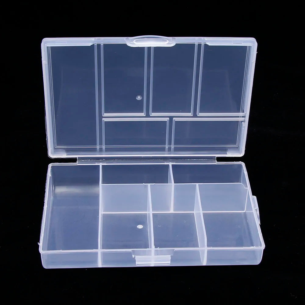1pc 6 Grids Compartments Plastic Transparent Organizer Jewel Bead Case Cover Container Storage Box For Jewelry Pill Coin Sundry Oasis Select Transparent1