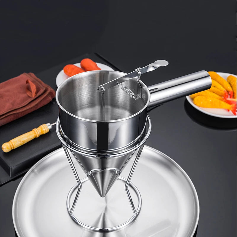 Stainless Steel Batter Dispenser Funnel & Rack | Octopus Balls Batter Dispenser Funnel Oasis Select