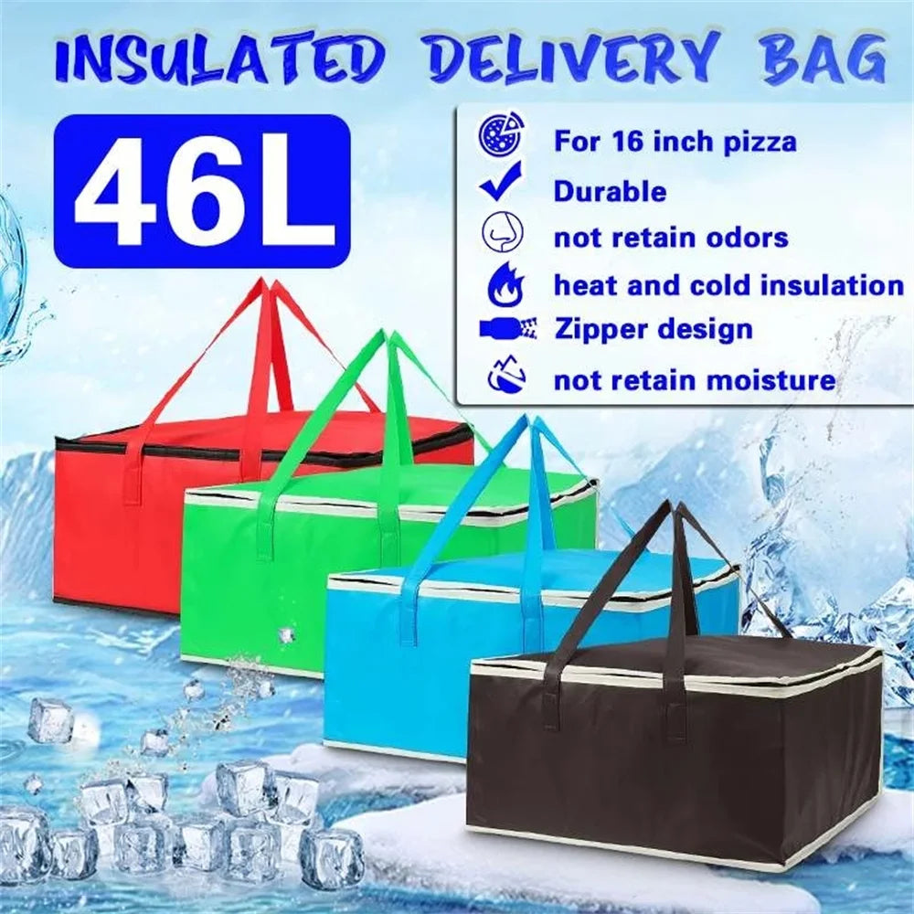 Waterproof Insulated Bag Cooler Folding Picnic Basket Ice Pack Drink Box Thermal Lunch Bag Portable Food Delivery Bag Pizza Bag Oasis Select