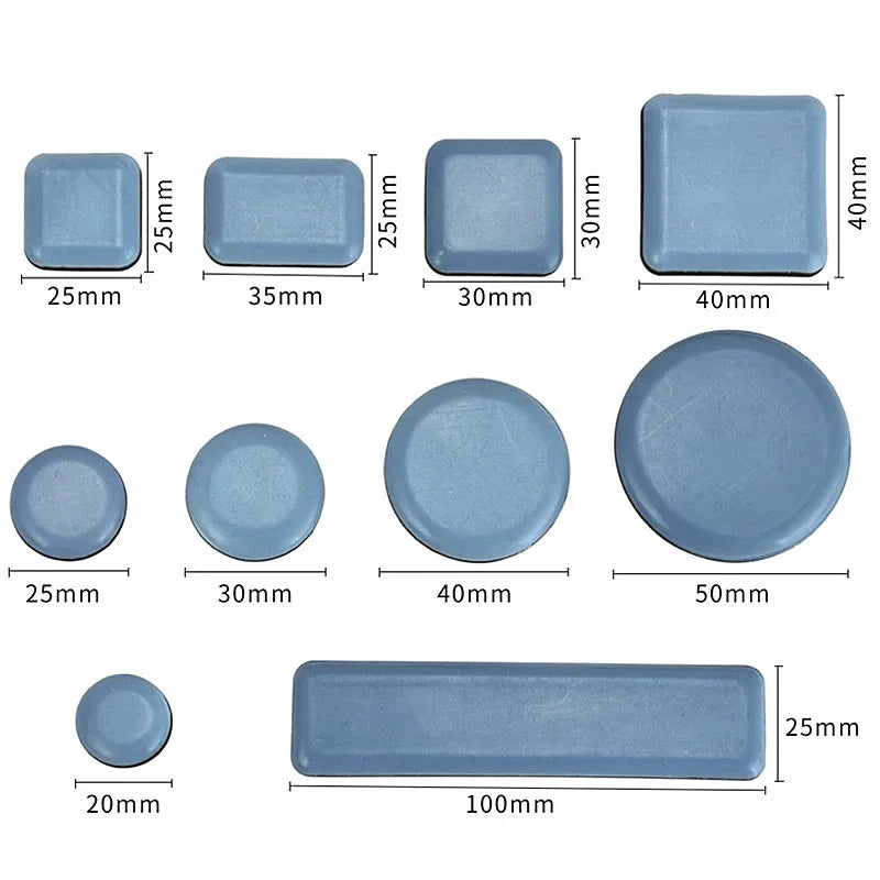 4PCS Floor Rubber Protector Pads Self-Adhesive Anticollision Round Mat Chair Table Glides Furnitures Legs Slider Home Supplies Oasis Select