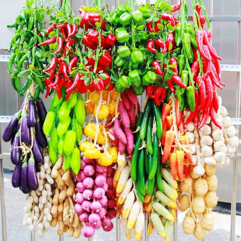 Artificial Simulation Food Vegetables Fake Chili Pepper Fruits Grapes Photography Props For Home Decoration Christmas Wall Decor Oasis Select