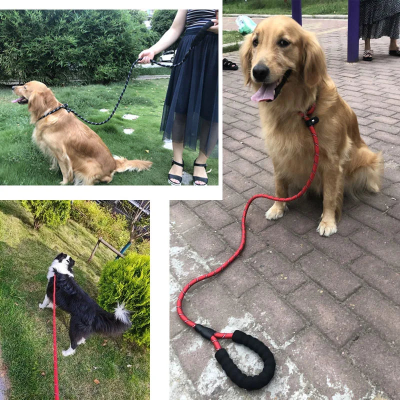Pet Dog Leash Traction Rope P Chain Durable Large Dog Leash Nylon Adjustable Loop Collar Strongest Pulling Rope Leashes for Dogs Oasis Select