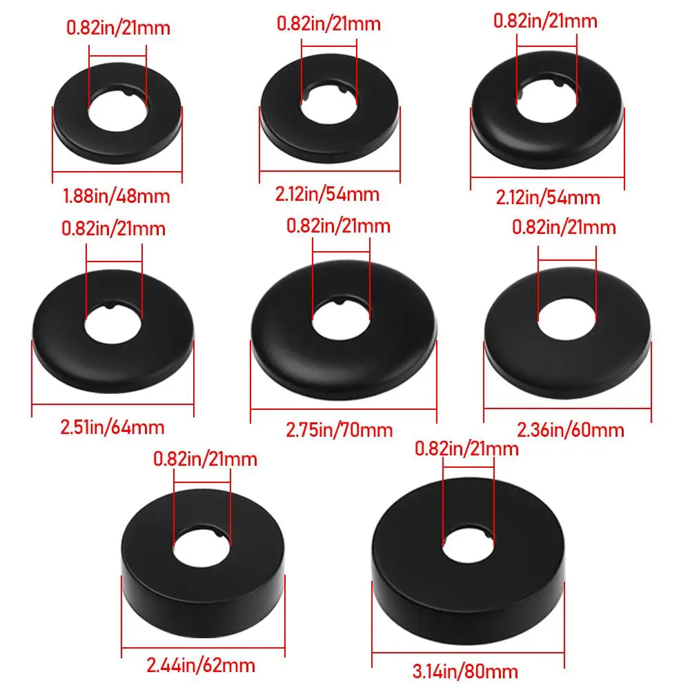 Black Stainless Steel Water Pipe Wall Covers Shower Chrome Finish Faucet Decorative Cover Kitchen Bathroom Accessories Oasis Select