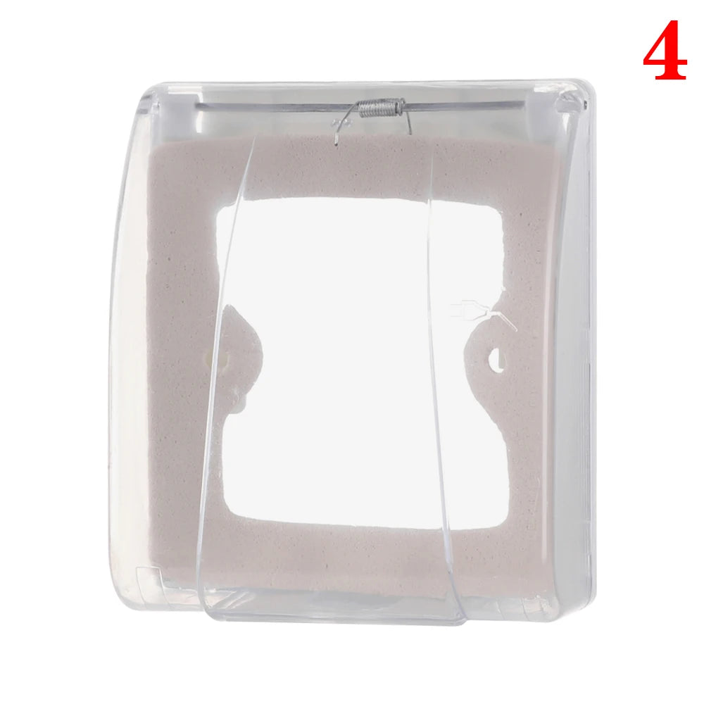Transparent 86 Type Switch protective Cover Switch Splash Box Power Outlet Box Socket Waterproof Box For Kitchen Toilet Bathroom Oasis Select with spring 1