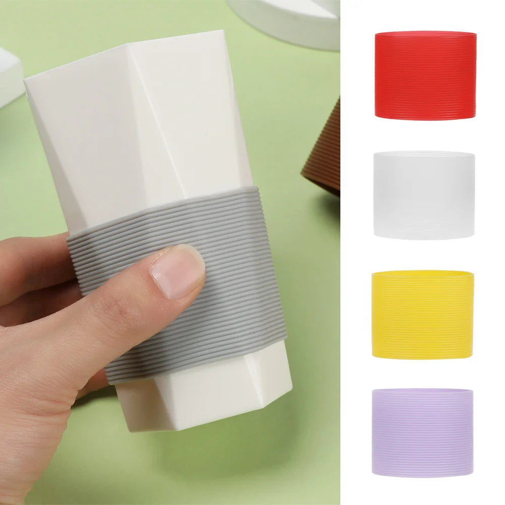 Silicone Non-slip Mug Sleeve Glass Bottle Cover Cup Sleeve Heat Insulation Bottle Sleeves For Mugs Ceramic Coffee Cups Wrap Oasis Select