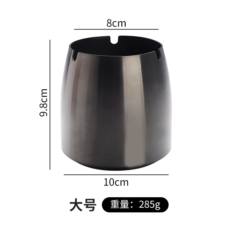Personality trend anti-fly ash with cover home hotel bar restaurant custom stainless steel large ashtray ashtray Oasis Select black large A