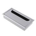 Aluminum Alloy Grommet Hole Cover Outlet Port with Black Brush Rectangle Wire Cable Holder For PC Office Table Desk Oasis Select silver 80x80mm