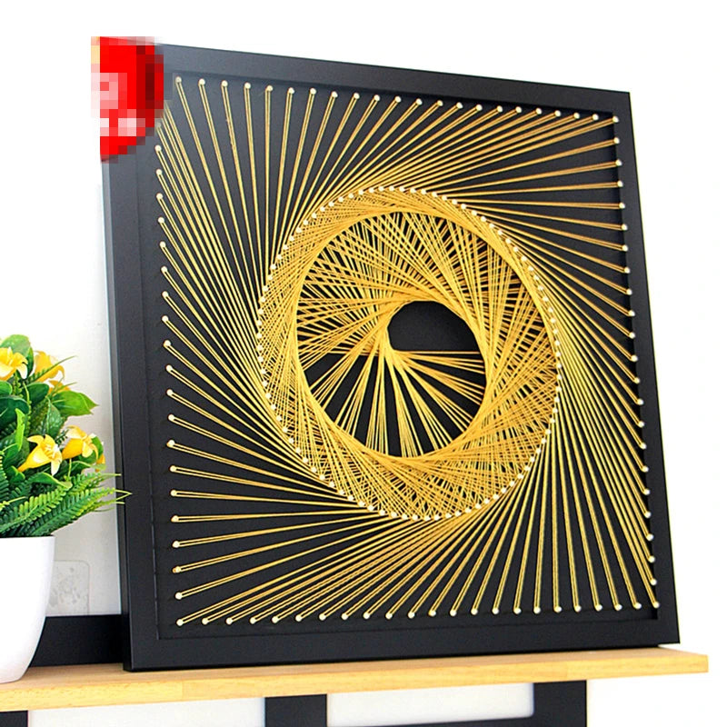 Geometry nail winding painting DIY material package wool winding painting hand decorative yarn string silk gift Oasis Select