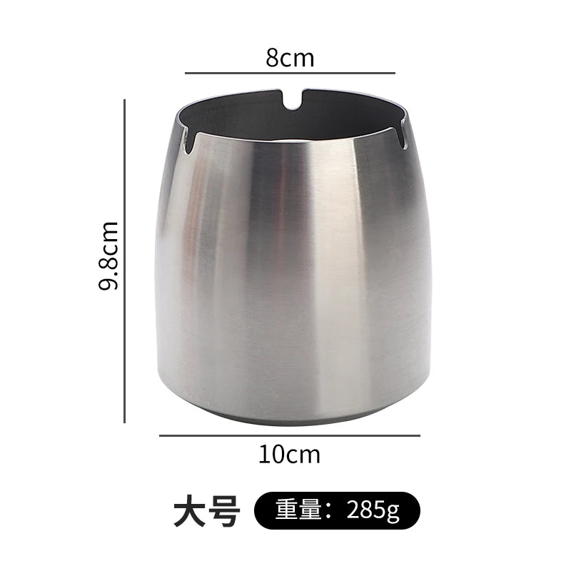 Personality trend anti-fly ash with cover home hotel bar restaurant custom stainless steel large ashtray ashtray Oasis Select Silver large A