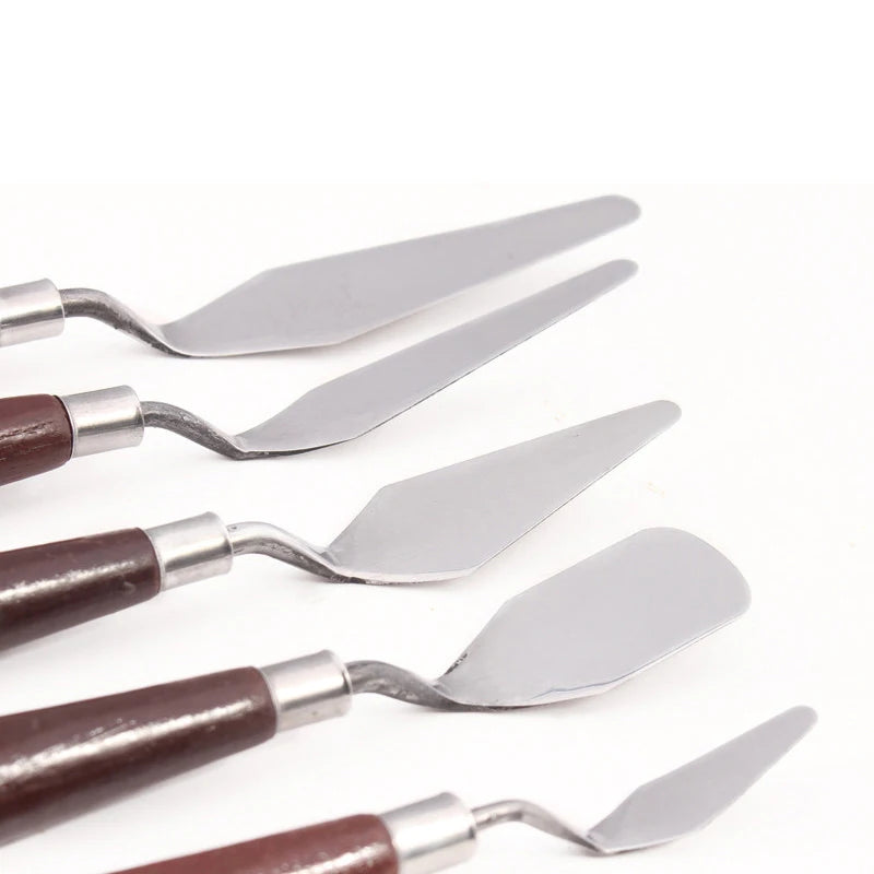 5-Piece Stainless Steel Palette Knife & Baking Spatula Set Spatula & Palette Set Oasis Select