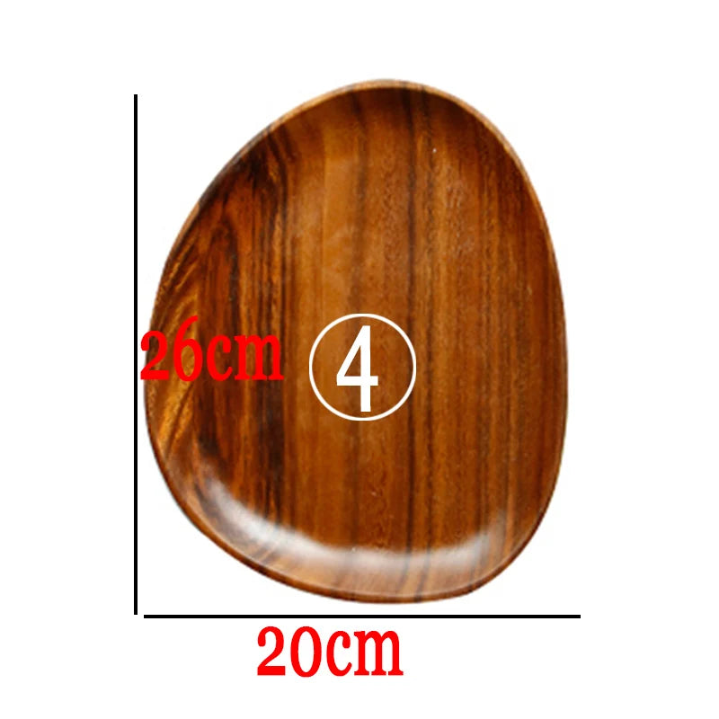 Irregular Oval Acacia Wood Serving Tray – Fruit & Dessert Plate Wood Serving Tray Oasis Select 4