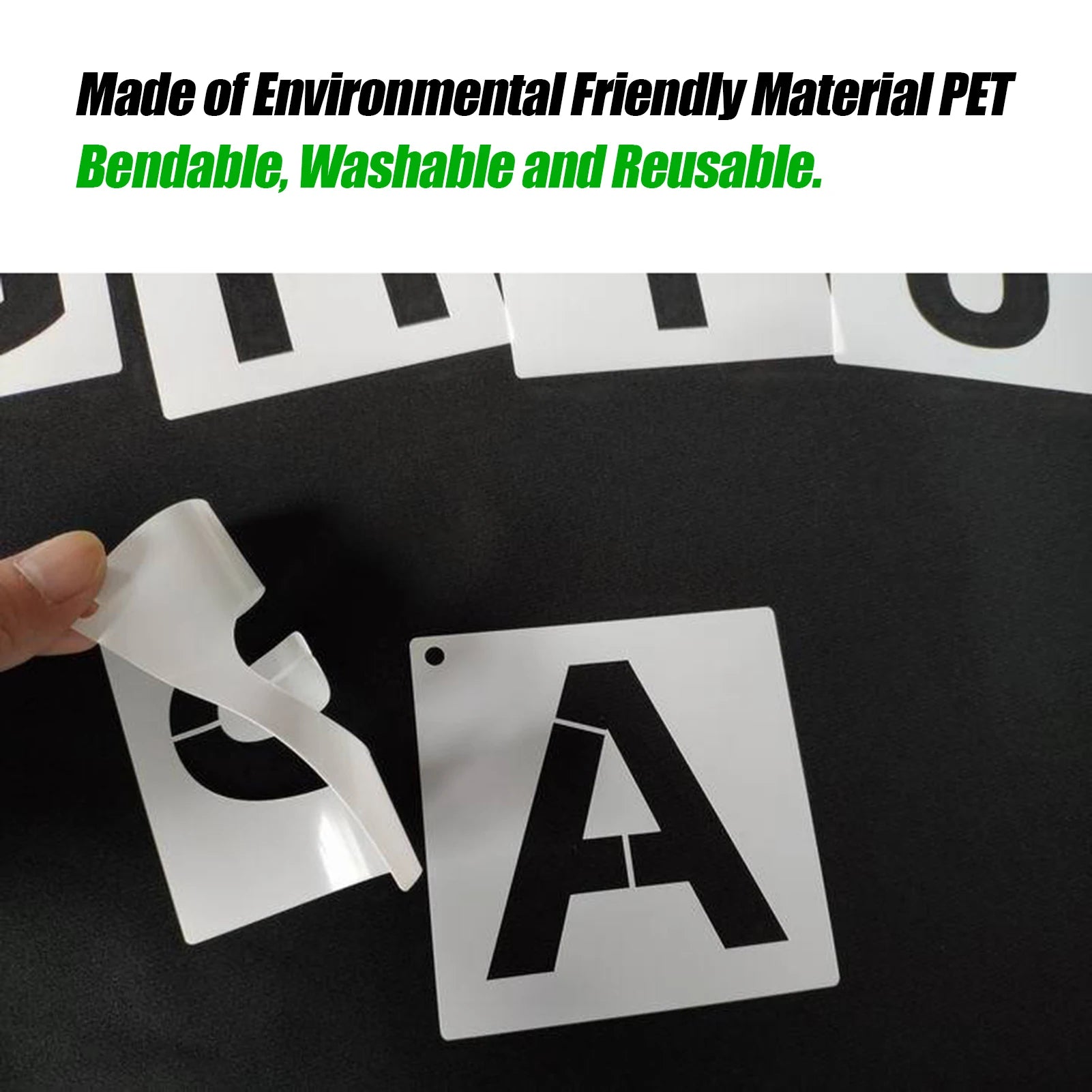 62pcs 5 Inch Letter and Number Stencils Reusable Washable Alphabet Stencils Environment-friendly PET Art Craft Templates Oasis Select