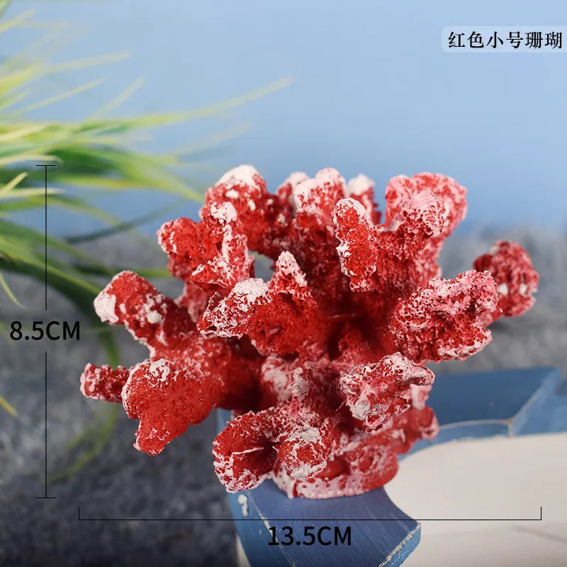 Mediterranean style resin false coral tree ornaments aquarium landscaping ocean style theme ornaments home decor Oasis Select Small red