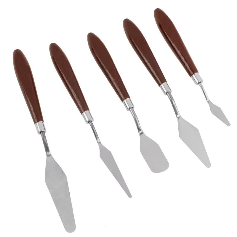 5-Piece Stainless Steel Palette Knife & Pastry Scraper Set Spatula & Scraper Set Oasis Select