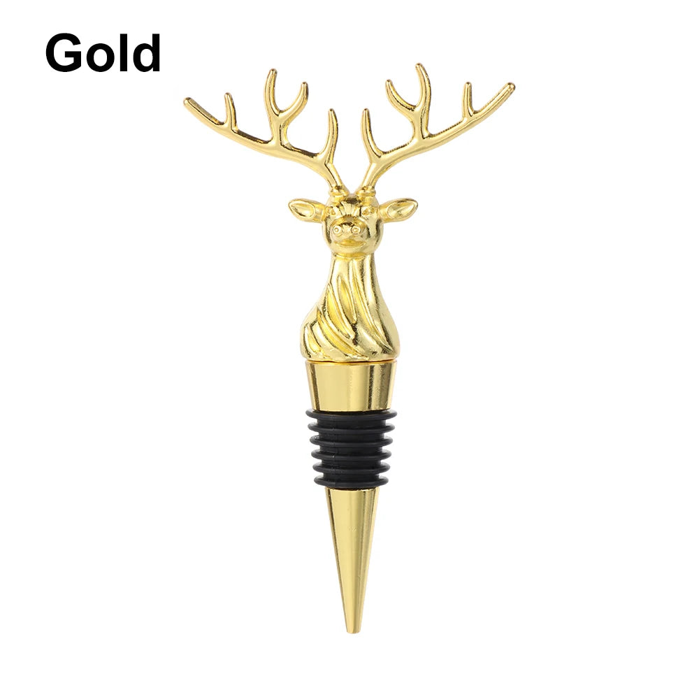 Deer Elk Lion Bull Head Wine Pourer Bottle Stoppers Bar Tools Wedding Party Drinks Wine Aerators Kitchen Tool Accessories Oasis Select A-Gold